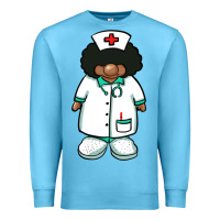 Ocean Blue african nurse gnome afro hair Premium Sweatshirt - BarkalooDesign