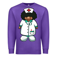 Purple african nurse gnome afro hair Premium Sweatshirt - BarkalooDesign