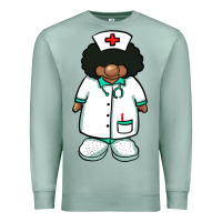 Seafoam african nurse gnome afro hair Premium Sweatshirt - BarkalooDesign
