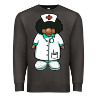 African Nurse Gnome Afro Hair Premium Sweatshirt | Teevron