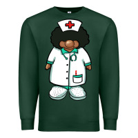 Sports Green african nurse gnome afro hair Premium Sweatshirt - BarkalooDesign