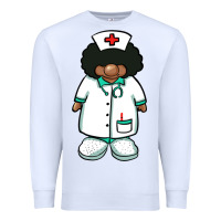 White african nurse gnome afro hair Premium Sweatshirt - BarkalooDesign