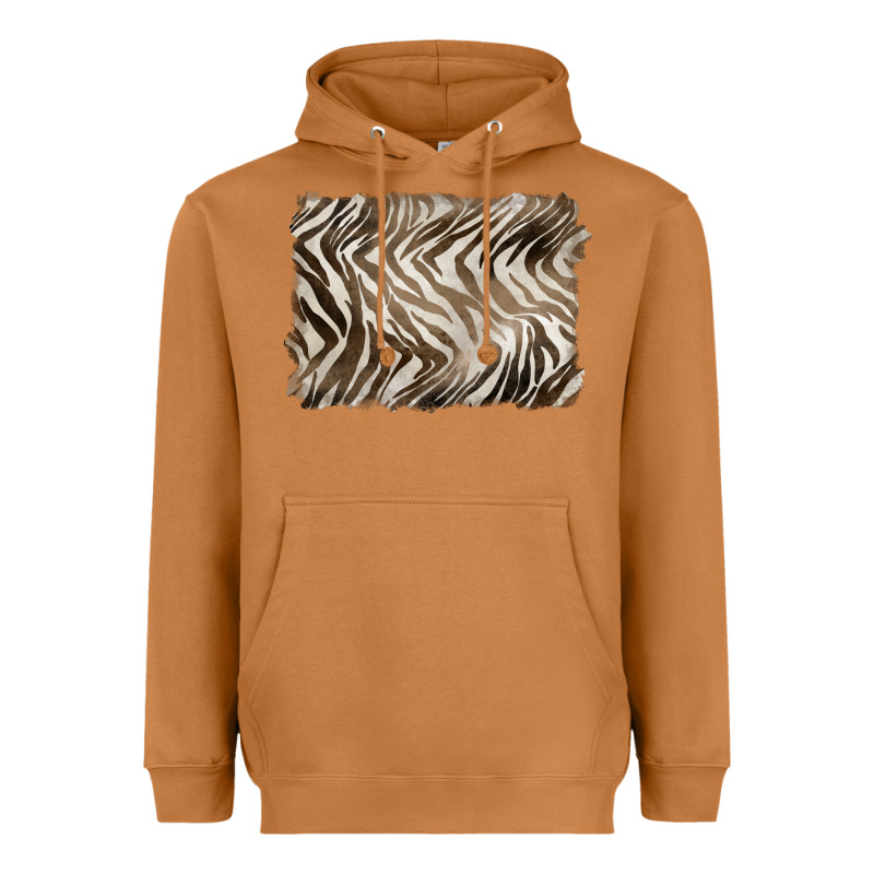 Brown Zebra Pattern Background Heavyweight Hoodie by BarkalooDesign | Teevron
