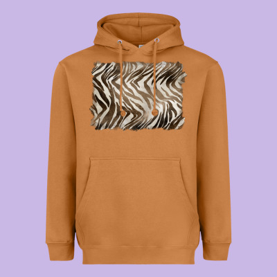 Brown Zebra Pattern Background Heavyweight Hoodie Designed By Barkaloodesign