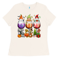 Bone Hallothanksmas wine glasses and gnomes Ladies Tee - texasbilliewilder