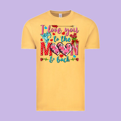 I Love You To The Moon And Back Valentine's Day Vintage Tee Designed By Howdyjamesfarm