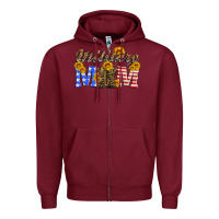 Burgundy military mom with soldier boots Zipper Hoodie - Artiststas