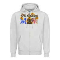 Dove Grey military mom with soldier boots Zipper Hoodie - Artiststas