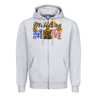 Heather Grey military mom with soldier boots Zipper Hoodie - Artiststas