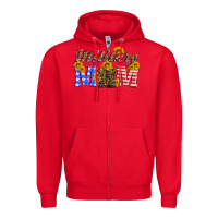 Red military mom with soldier boots Zipper Hoodie - Artiststas