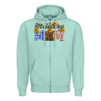 Seafoam military mom with soldier boots Zipper Hoodie - Artiststas