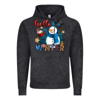Vintage Black hello winter Vintage Hoodie - OliviaCreatesArt