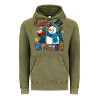Vintage Olive hello winter Vintage Hoodie - OliviaCreatesArt