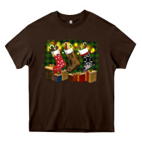 Chocolate Brown Christmas Santa Socks Heavy Core Tee - RanaPortraitStore