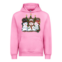 Fuchsia Pink christmas snowman Urban Hoodie - AdoDesignShop