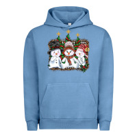 Pigment Pebble Blue christmas snowman Urban Hoodie - AdoDesignShop
