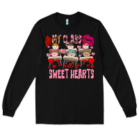 Black Valentine's Day my class is full of sweet hearts Long Sleeve Tee - FaDigitalArtStudio