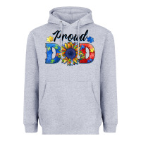 Heather Grey proud dad autism Heavyweight Hoodie - BarkalooDesign