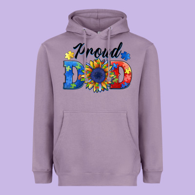 Proud Dad Autism Heavyweight Hoodie Designed By Barkaloodesign