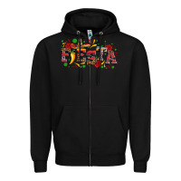 Black fieasta with sombrero rose and pepper Zipper Hoodie - Artiststas