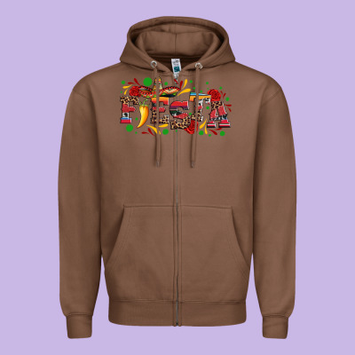 Fieasta With Sombrero Rose And Pepper Zipper Hoodie Designed By Artiststas