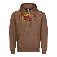 Chestnut fieasta with sombrero rose and pepper Zipper Hoodie - Artiststas