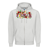 Dove Grey fieasta with sombrero rose and pepper Zipper Hoodie - Artiststas