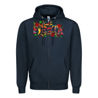 Navy fieasta with sombrero rose and pepper Zipper Hoodie - Artiststas