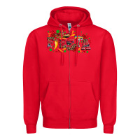 Red fieasta with sombrero rose and pepper Zipper Hoodie - Artiststas