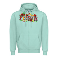 Seafoam fieasta with sombrero rose and pepper Zipper Hoodie - Artiststas