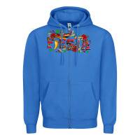 True Royal fieasta with sombrero rose and pepper Zipper Hoodie - Artiststas