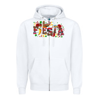 White fieasta with sombrero rose and pepper Zipper Hoodie - Artiststas