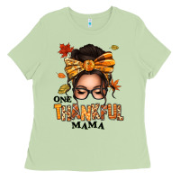 Matcha one thankful mama afro messy bun Ladies Tee - texasbilliewilder