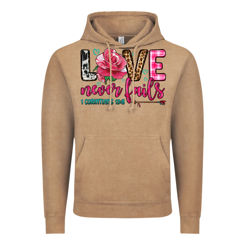 Love Never Fails Vintage Hoodie by OliviaCreatesArt | Teevron