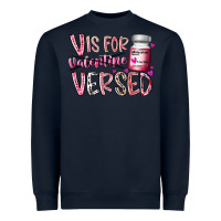 Navy v is for valentine versed Heavyweight Sweatshirt - RacoonDesign