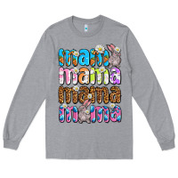 Heather Grey Easter mama mama mama Long Sleeve Tee - OliviaCreatesArt