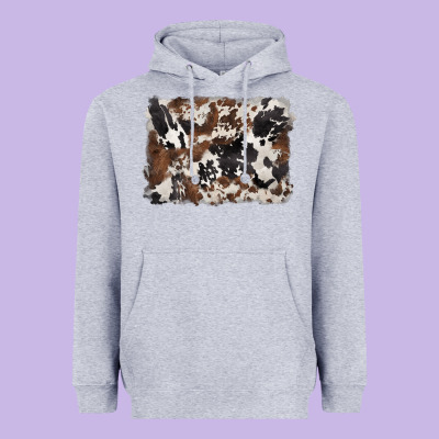 Black And Brown Cowhide Background Heavyweight Hoodie Designed By Barkaloodesign