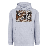Heather Grey black and brown cowhide background Heavyweight Hoodie - BarkalooDesign
