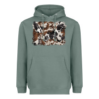 Sage black and brown cowhide background Heavyweight Hoodie - BarkalooDesign
