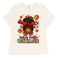 Bone santa's favorite cheerleader afro messy bun Ladies Tee - texasbilliewilder