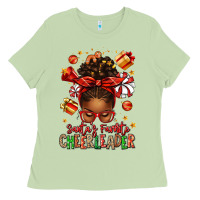 Matcha santa's favorite cheerleader afro messy bun Ladies Tee - texasbilliewilder