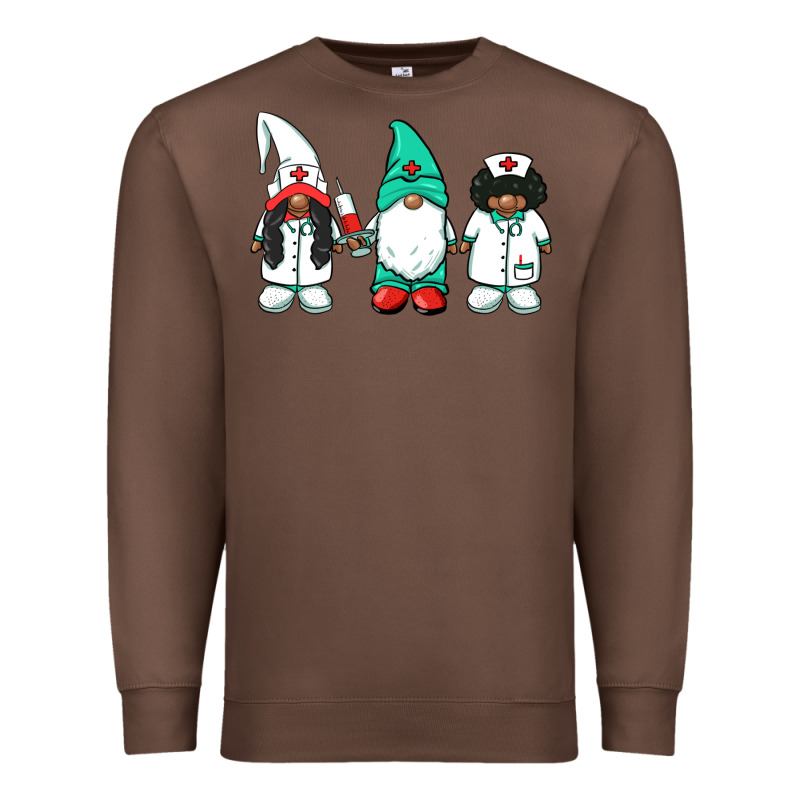 African American Nurse Gnomies Medical Gnomies Premium Sweatshirt by BarkalooDesign | Teevron