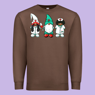 African American Nurse Gnomies Medical Gnomies Premium Sweatshirt Designed By Barkaloodesign