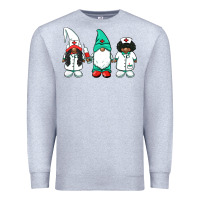 Heather Grey african american nurse gnomies medical gnomies Premium Sweatshirt - BarkalooDesign