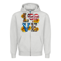 Dove Grey love with sunflowers and usa flag Zipper Hoodie - Artiststas