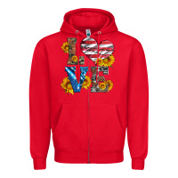 Red love with sunflowers and usa flag Zipper Hoodie - Artiststas