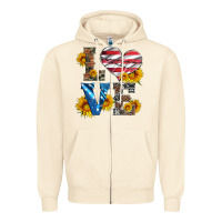 Sandshell love with sunflowers and usa flag Zipper Hoodie - Artiststas