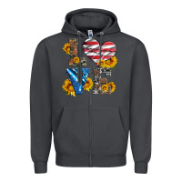 Smoke love with sunflowers and usa flag Zipper Hoodie - Artiststas