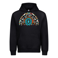 Black western turquoise aztec cowhide serape  rainbows Urban Hoodie - AdoDesignShop