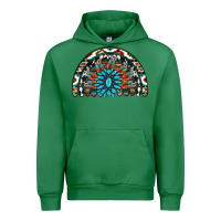 Emerald western turquoise aztec cowhide serape  rainbows Urban Hoodie - AdoDesignShop
